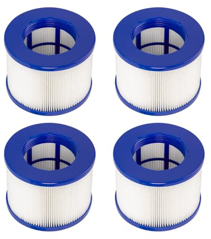 FFyan 4 pièces Cartouche de Filtre de Rechange Compatible avec Clever Spa, pour Cosy Spa Filtre, pour Filtre Spa Gonflable, Filtre 75 x 100 mm,Hot Tub Filter.