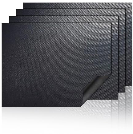 Pack of 4 Geebymol Oven Liner, 40cm x 33cm, Oven Liners for Fan Assisted Ovens, Non Stick BBQ Mats for Gas Grill, Baking Mat, Easy to Clean, Reusable, Convenient Baking, Protect Bottom of Oven