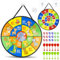 Tablero de Dardos de Doble Cara 72cm Toy Sports Plegable con 18 Bolas 12 Dardos Juego de Dardos Seguro Juguetes y Regalos para Todas Las Edades