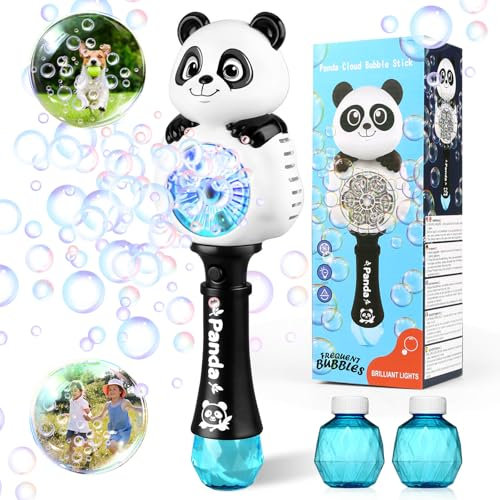 Aooess Panda Seifenblasenmaschine für Mädchen Kinder, USB-wiederaufladbar Seifenblasenstab, Outdoor Bubble Toys für Party Geburtstag, Geschenk für 3-8 Jahre Mädchen Kinderspielzeug