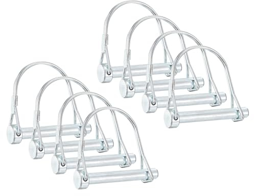 PATIKIL Perno De Acoplamiento Para Remolque 5/16x2-1/6, 8 Pcs Pasador De Seguridad Con Alambre Perno Del Eje Pernos Pto Redondos Para Remolques Agrícolas(8 x 55 mm)
