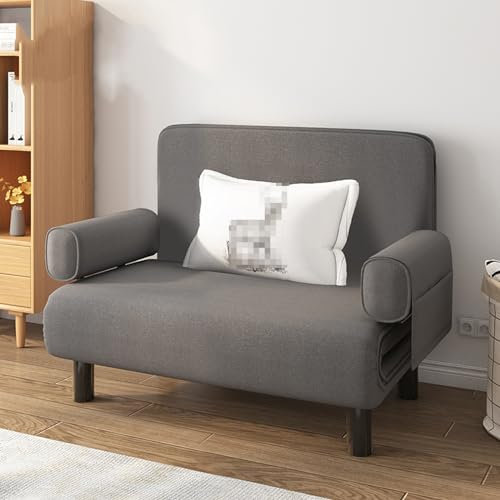 Generisch Cabrio-Sofa-Bett, 3 in 1 Klappbett mit Verstellbarer Rückenlehne und Kissen, abnehmbare runde Armlehne, kleine Futon-Stuhl-Couch für kleine Räume