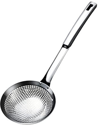 UTHCLO Cucharón De Acero Inoxidable Grande Ranuras Para Servir Comida Utensilio y Fácil De Sostener Para Freír Verduras y Cocina Restaurante o Bar