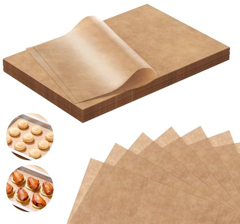 comeder Baking Parchment Paper Sheets, 200Pcs Unbleached Baking Paper, Pre-Cut 30 x 40cm, Non-Stick, Greaseproof & Heat-Resistant Up to 220°C, Ideal for Cooking, Grilling & Air Fryer