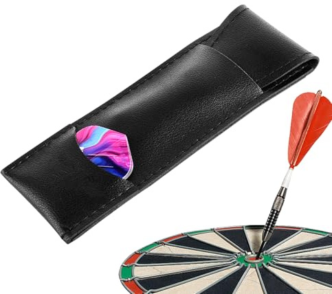Kustimantu Dart Koffer - PU-Leder Dart Halter - Tragbare Aufbewahrungstasche Für Dartschäfte Und Zubehör Mit Organizer-Funktion Für Erwachsene Haus Schule Und Outdoor