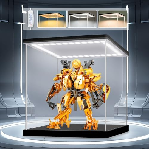 Acryl Vitrine / Schaukasten / Display Case für Figuren, Modellautos | mit LED Beleuchtung, Selbstmontage (10x10x10 cm)