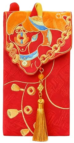 Enveloppes rouges pour argent | Fournitures de fête de l'année du cheval – Enveloppes en espèces 2026 | pour fête, printemps, festival, mariage, anniversaire