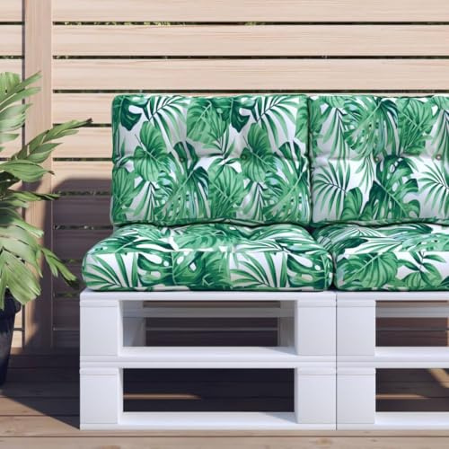 Frdhee Klemmkissen für Sitzbank,Palettenkissen 2-TLG. Blattmuster Stoff,Liegesesselkissen für Schlafzimmer und Wohnzimmer