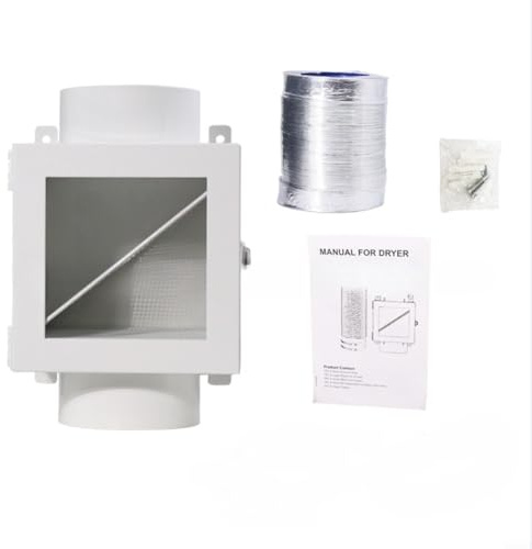 BlesConi Filtro per pelucchi da interno per sfiato dell'asciugatrice, in ferro, facile da installare, per lavatrici, 9,5 x 22 cm (bianco)