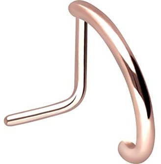 PIERCINGLINE Chirurgenstahl Nasenpiercing rundes Design Piercing Nase Stecker Roségoldfarben