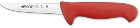 Arcos Serie 2900 - Caja 6 uds Cuchillo Deshuesador - Hoja de Acero Inoxidable NITRUM de 130 mm - Mango inyectado en Polipropileno Color rojo (6 UDS)