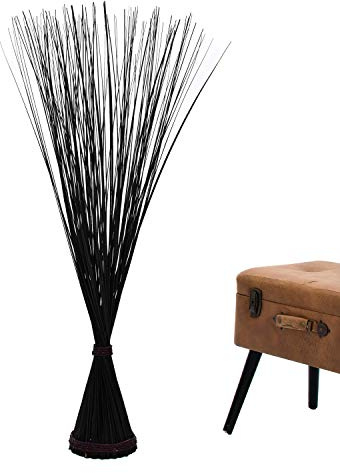 Leewadee Freestanding Decorative Grass Stems – Naturally Dried and Colored Branches, Dry Grass Bundle for Home and Bar Decoration, 47 inches, Black Brown