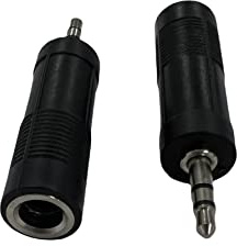 DragonTrading 2 x 3,5 mm Stereo-Klinkenstecker auf 6,35 mm Buchse