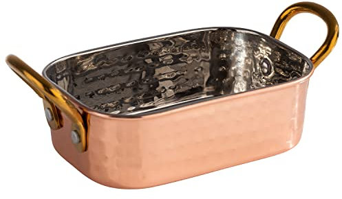 APS Mumbai 40735 - Mini padella in acciaio inox, effetto rame, 12,5 x 8,5 x 4,0 cm, 0,25 litri