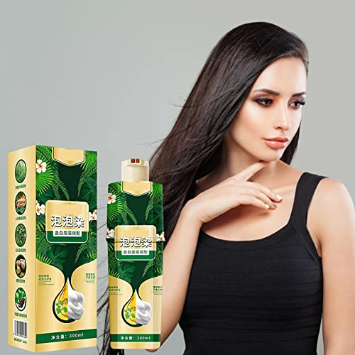 Instant Brown Black Hair Dye Shampoo,Plant Natural Brown Black Hair Color 100 Brown Black Coverage Unisex Long Lasting Color Shampoo 200ml