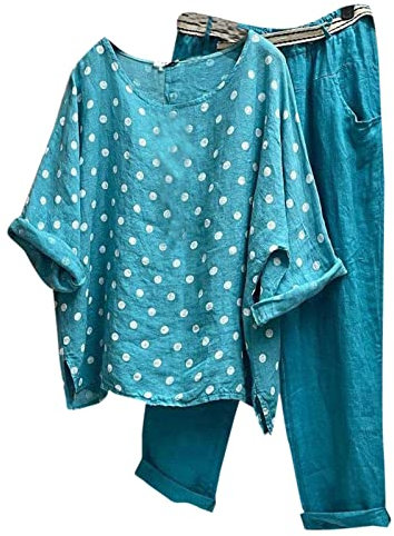MJGkhiy Tuta Donna Elegante Curvy Completi Tuta Donna Eleganti Due Pezzi Tuta Elegante Offerta Pantalone Tuta Donna Cotone Leggero Tuta Donna Leggera Cotone Estivo