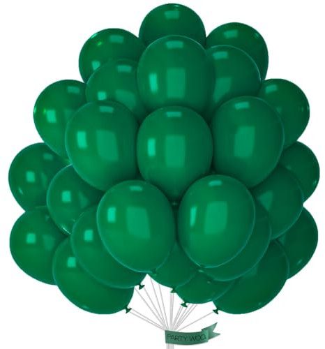 PartyWoo Dunkelgrüne Luftballons, 50 Stück 10 Zoll Waldgrüne Luftballons, Grüne Luftballons für Ballongirlande oder Ballonbogen als Partydekorationen, Geburtstagsdekorationen, Babyparty-Dekorationen,
