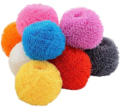HAPINARY 10pcs Kitchen Fiber Cleaning Ball Steel Wire Ball Wire Wool for Cleaning Random Color