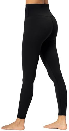 Sunzel Sunzfly Sport Leggings Damen mit Taschen Blickdicht Yogahose mit Bauchkontrolle Sporthose für Gym Fitness Workout Schwarz M