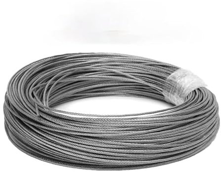LIUCHUCHU Stahlseil 50M/100M 304 Edelstahl Drahtseil Weiches Angeln Hebekabel 7 * 7 Wäscheleine 1mm/ 1,5mm/2mm Drahtseil (Größe : 100m, Color : Diameter 1.5mm)