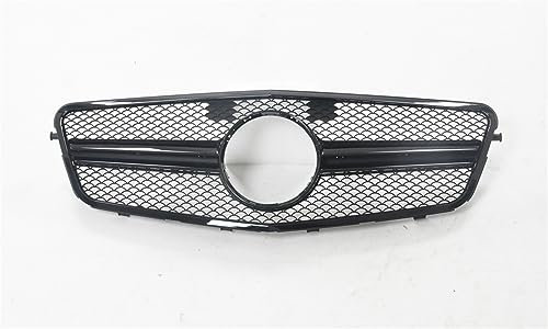 Auto Kühlergitter Auto Frontgrill Obere Stoßstange Haube Mesh Racing Grill Für Mercedes Für Benz W212 E Klasse 2009-2013 Front Kühlergrille(Schwarz)
