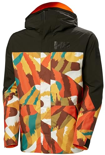 Helly-Hansen ULLR D Shell Graphic Jacket - Herren Wasserdichter, atmungsaktiver Skimantel und verstellbare Kapuze