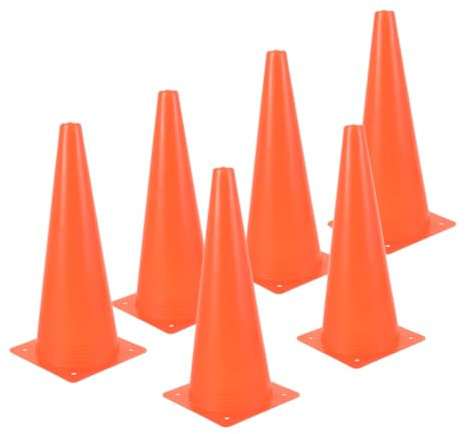 WHAMVOX Ldpe-trainingshütchen für Fußball 6er-Pack Orangefarbene Hütchen Zur Sicherheitsmarkierung auf Straßen und Spielfeldern