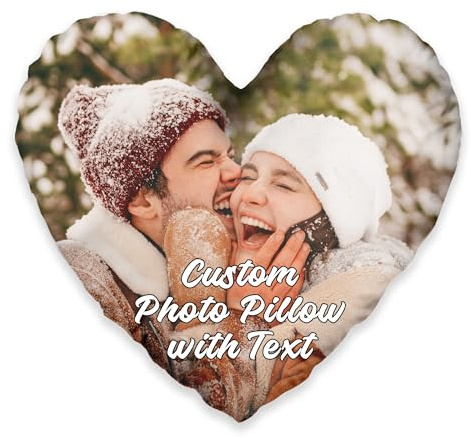 Easycosy Cuscino Personalizzato con Foto, Cuscino a forma di cuore 40x40 | Stampa Fronte-Retro Federa per Cuscino Personalizzata con Testo, Foto Personalizzata Idee Regalo 2026 per Uomo, Donna