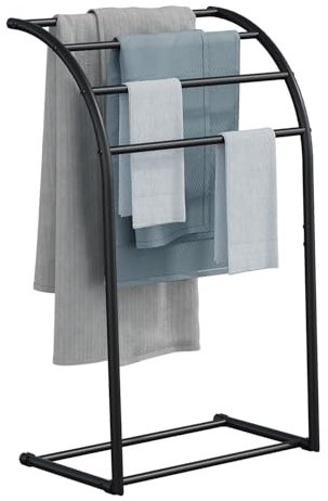 YINMIT Free Standing Towel Rack, Pool Towel Rack Outdoor, 4 Tier Towel Racks for Bathroom, Metal Blanket Rack, Blanket Display and Towel Drying Rack