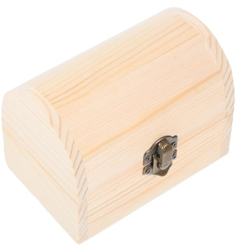 WESIEVYA Scatola in Legno Fai da Te, Cassetta di Legno Grezzo per Graffiti e Artigianato, Custodia Multipla per Gioielli e Piccoli Oggetti, per Adulti e Bambini, 12x8,2x9,2 Cm