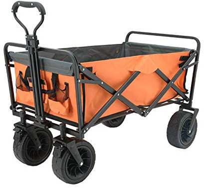Klappbarer Gartenwagen mit Doppelbremse, tragbarer Wagen mit verstellbarem Hebel, Tragkraft 100 kg