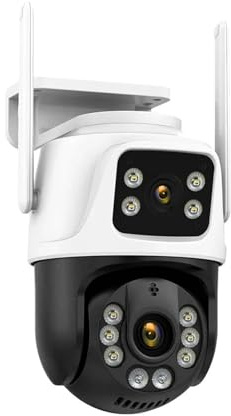 Telecamera di sicurezza esterna, Telecamera IP da esterno 6K 12MP con zoom ottico 10X Obiettivo a tre lenti Telecamera di sorveglianza a doppio schermo 4K 8MP Videocamera di sicurezza CCTV Telecamera