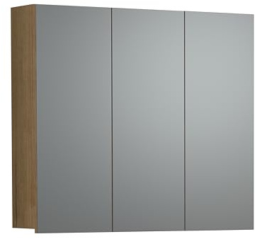 trendteam smart living – PureBliss – spegelskåp – ek – badrumsspegel med 9 fack – (B x H x D) 90 x 80 x 20 cm – badrumsspegel med 6 hyllor – mittdörr kan monteras vänster och höger