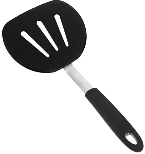 Cabilock Espátula De Silicona Multifunción para Cocina Doméstica Negra, Resistente Al Calor, Antirayaduras, Ergonómica y Reutilizable, para Freír y Wok, Accesorio De Cocina Diaria