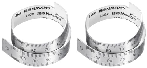 sourcing map 2pcs Self Adhesive Measuring Tape 110mm-0-110mm Table Sticky Center Finding Ruler Aluminum Track Tape Measure with Holes, (Start from the Middle)