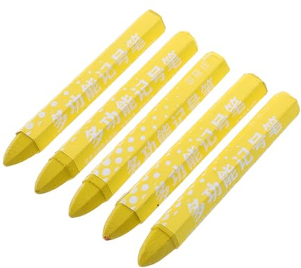 ABOOFAN Crayones Para Marcar Neumáticos Amarillos 5 Unidades, Marcadores De Cera Para Reparación Rápida, Uso Automóviles, Bicicletas y Motocicletas, Herramienta Duradera Para Mantenimiento Exterior