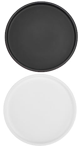 Happyyami Soucoupe pour Pots de Fleurs en Céramique Simple 2pcs, Prévention Chute de Terre et Fuite d'eau, Accessoire pour Plantes D'intérieur