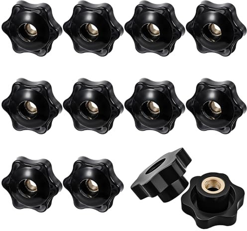 12 Stück Sterngriffmutter M6, Rändelmutter M6, Pflaumenblüte Flügelmutter Außendurchmesser 32mm, für Maschinen und Anlagen, Werkzeugmaschinen, Fitnessgeräte, Möbel