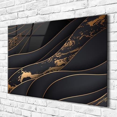 AREDE Quadro da parete stampato su plexiglass 60 x 40 cm – Sfondo con onde – Stampa artistica di alta qualità su vetro acrilico – Decorazione murale per soggiorno, camera da letto, ufficio