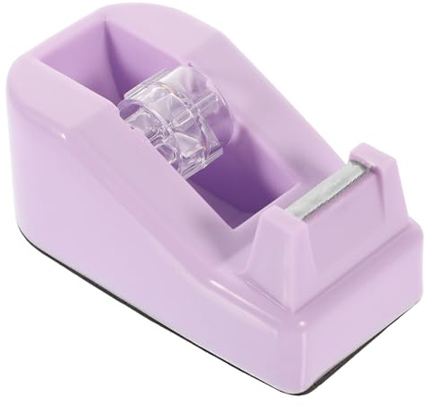 HOUDERCO Dispenser Nastro Adesivo Da Scrivania Portatile Piccolo e Stabile Taglierina Sicura Senza Scivolamenti Porta Colore Lavanda Per Ufficio Scuola e Casa