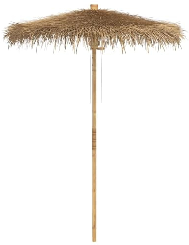 Gecheer Tiki-Schirm mit Bananenblatt-Dach 180 cm Bambus, Gartenschirm Sonnenschirm Strandschirm für Terrasse Café4108223