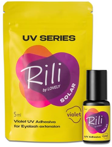 LOVELY Rili SOLAR UV Wimpernkleber Violett 5ml für Wimpernverlängerung - schnell aushärtend, geringer Dampf & stabil bei jeder Luftfeuchtigkeit - für Fremdanwendung & Studios geeignet
