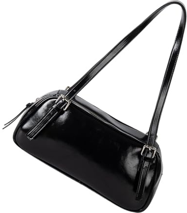 Snorvixre Moderne PU Geldbörse Mit Glänzendem Finish Stilvolle Umhängetaschen Großes Fassungsvermögen Unterarm Pendlertasche Für Modische Damen Leder Bowlingtasche