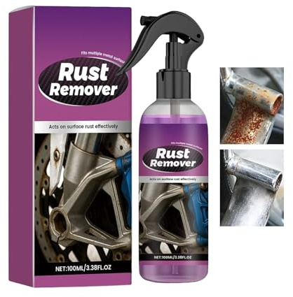 Spray Dérouillant | 100ml Spray Nettoyant Taches De Rouille - Convertisseur Nettoyeur Taches Fer - Pour Meubles Métalliques Voiture Salle De Bain Châssis Marine Industrie Machines Réparations Domestiq