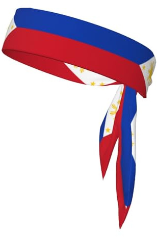 Philippinische Flagge Druck Sport Kopf Krawatte Bandanas - Unisex Workout Haarband Athletic Schweißbänder für Tennis, Laufen, Yoga