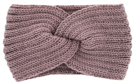 axy Damen Strick Stirnband mit Twist Knoten, Winter Haarband, Headband gestrickt Haarband (Graurosa)