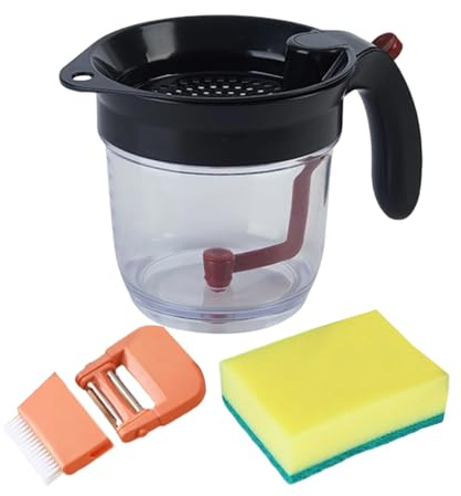 Séparateur de graisse – Séparateur de graisse de 22 x 15 cm, séparateur de graisse pour la cuisine, le régime de remise en forme, la conservation des nutriments, séparateur de sauce avec filtre à