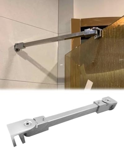 Paroi de Douche Barre Stabilisatrice Barre de Renfort Pivotante pour Paroi de Douche (fixation Mur-verre), Bras Stabilisateur pour Baignoire(Silver,50cm/19.7in)