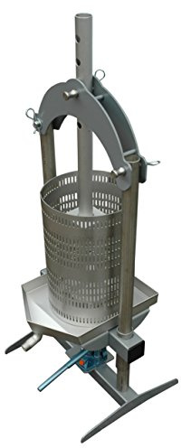 Fischer Kellereitechnik Beeren-Presse/Obst-Presse: Hydraulische 18 Liter Wein-Presse OPRIH18 inkl. Presstuch, auch als Honig-Presse geeignet