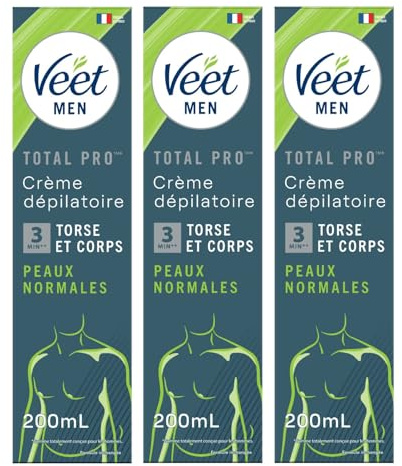 Veet Men – Haarentfernungscreme für Herren – normale Haut – 200 ml – 3 Stück